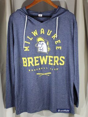 Milwaukee Brewers Baseball Club Light Hoodie Long Sleeve Promo Sweatshirt M